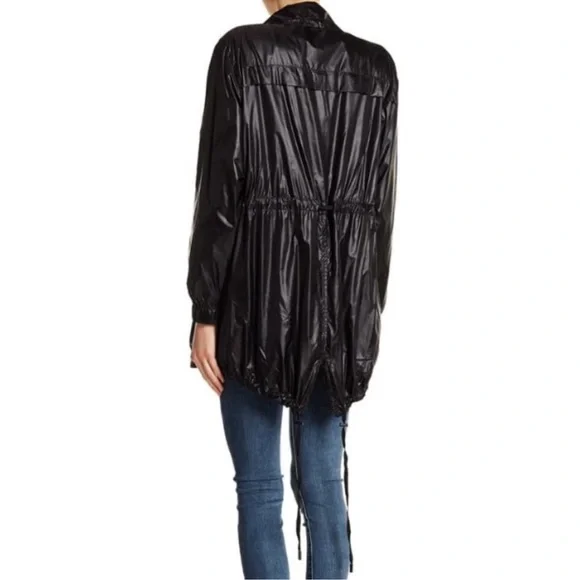 BLANKNYC Black Matte Funnel Neck Windbreaker Jacket Size L Large NWOT - Picture 4 of 16